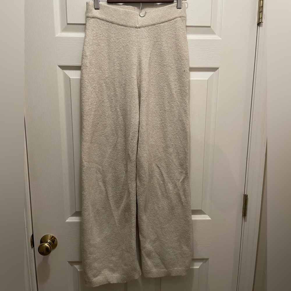 Cream sweater pants